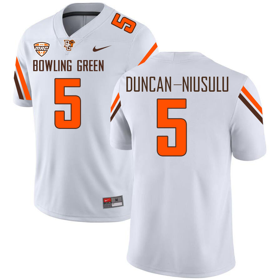 Bowling Green Falcons #5 Shamoun Duncan-Niusulu College Football Jerseys Stitched Sale-White